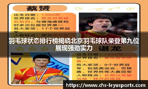 羽毛球状态排行榜揭晓北京羽毛球队荣登第九位展现强劲实力